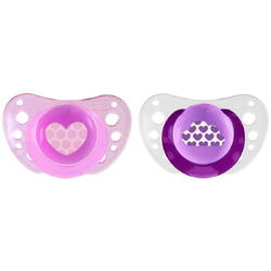 Suzeta din silicon Chicco Physio Air, forma anatomica, roz, 6-16 luni, 2 buc.