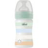 Biberon Chicco Wellbeing, 150ml, PP, tetina silicon, flux lent, verde, 0luni+