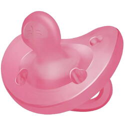 Suzeta anatomica din silicon, Chicco Physio Soft, roz, 16-36 luni