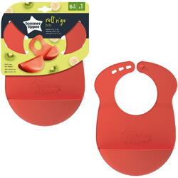 Baveta Tommee Tippee Roll & Go, de la 6 luni, Rosu