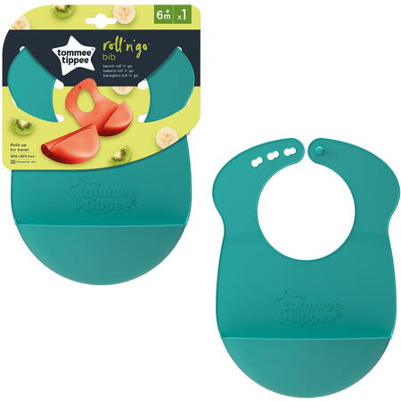 Baveta Tommee Tippee Roll & Go, de la 6 luni, Verde