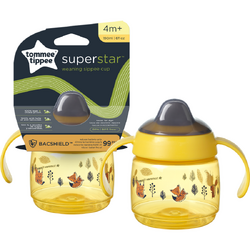 Cana cu protectie BACSHIELD ™ si capac Tommee Tippee Sippee , 190 ml, 4 luni +, Galben, 1 buc