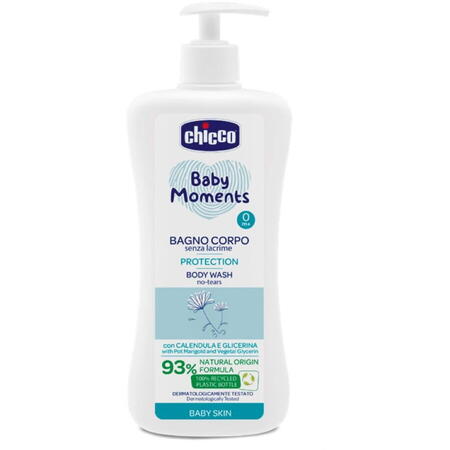 Gel de dus fara lacrimi Chicco Baby Moments, 750 ml, 0 luni+