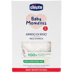 Amidon dermatologic din orez, pentru baie Chicco Baby Moments Sensitive, 250g, 0 luni+