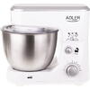 Mixer planetar Adler AD4216, 1000W, 6 viteze, capacitate bol 4l, Alb/Inox