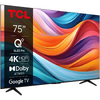 Televizor QLED TCL 75T7B, 189 cm, Smart Google TV, 4K Ultra HD, Clasa F