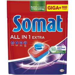 Detergent pentru masina de spalat vase Somat All in One Extra, 100 spalari