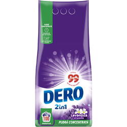 Detergent de rufe pudra Dero 2in1 Levantica si iasomie, 7.5 kg, 100 spalari