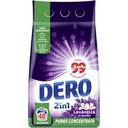 Detergent de rufe pudra Dero 2in1 Levantica si iasomie, 3kg, 40 spalari