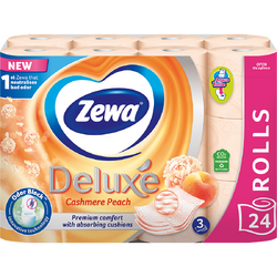 Hartie igienica Zewa Deluxe Cashmere Peach, 3 straturi, 24 role