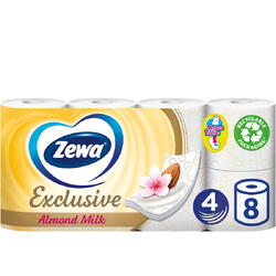 Hartie igienica Zewa Exclusive Almond Milk, 4 straturi, 8 role