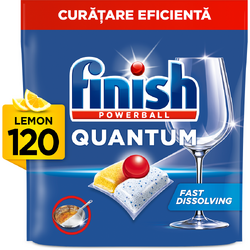 Detergent capsule pentru masina de spalat vase Finish Quantum Lemon, 120 spalari
