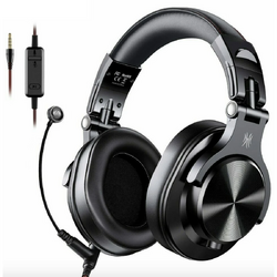 Casca OneOdio A71-Red cu fir detasabil, tip over ear, utilizare profesionala, DJ, conectare prin Jack 3.5 mm | Jack 6.35 mm, difuzor 40 mm, impedanta 32 Ohm, negru | rosu