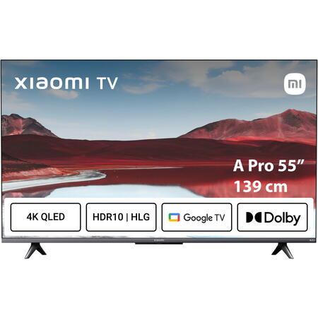 Televizor QLED Xiaomi A Pro ELA5479EU, 139 cm, Smart Google TV, 4K Ultra HD, Clasa F ( Model 2024 )