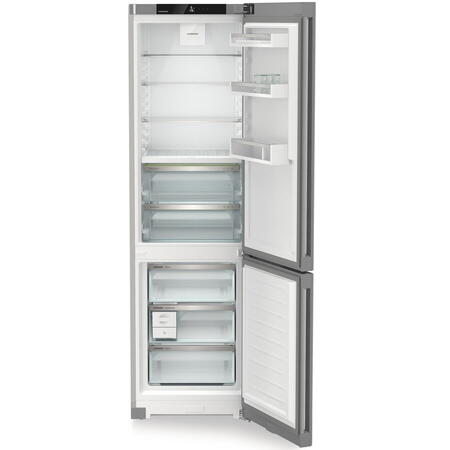 Combina frigorifica Liebherr CBNsfc 572i, 360 l, No Frost, BioFresh, DuoCooling, Interior Fit, Clasa C, H 201.5 cm, Inox