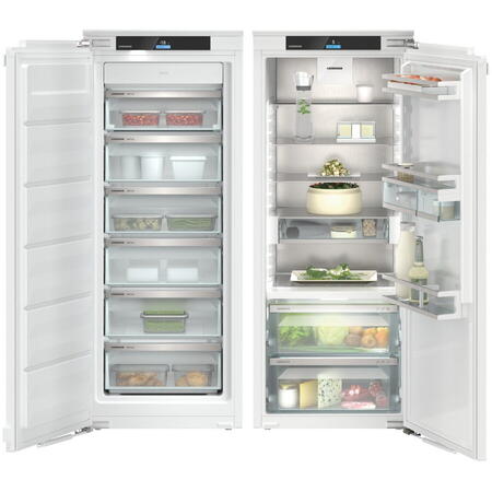 Combinatie side by side incorporabila Liebherr IXRF 4555, 381 L, No Frost, Display TFT 2,4” color, ecran Touch & Swipe, SuperFrost, BioFresh, SuperCool, Alb