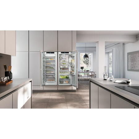 Combinatie side by side incorporabila Liebherr IXRF 4555, 381 L, No Frost, Display TFT 2,4” color, ecran Touch & Swipe, SuperFrost, BioFresh, SuperCool, Alb