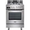 DeLonghi Aragaz profesional De Longhi PRO 66 MXL PZ RO, 4 arzatoare, Gaz + Electric, L 60 cm, Grill, inox