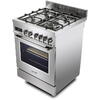 DeLonghi Aragaz profesional De Longhi PRO 66 MXL PZ RO, 4 arzatoare, Gaz + Electric, L 60 cm, Grill, inox