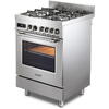 DeLonghi Aragaz profesional De Longhi PRO 66 MXL PZ RO, 4 arzatoare, Gaz + Electric, L 60 cm, Grill, inox