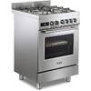 DeLonghi Aragaz profesional De Longhi PRO 66 MXL PZ RO, 4 arzatoare, Gaz + Electric, L 60 cm, Grill, inox