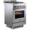 DeLonghi Aragaz profesional De Longhi PRO 66 MXL PZ RO, 4 arzatoare, Gaz + Electric, L 60 cm, Grill, inox