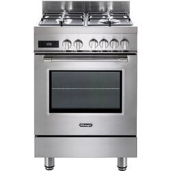 DeLonghi Aragaz profesional De Longhi PRO 66 MXL PZ RO, 4 arzatoare, Gaz + Electric, L 60 cm, Grill, inox