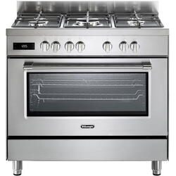 DeLonghi Aragaz profesional De Longhi PRO 96 MX ED RO, 5 arzatoare, Gaz + Electric, L 90 cm, Grill, inox