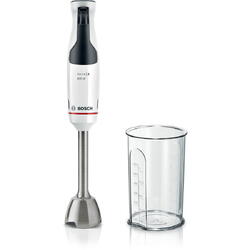 Bosch Mixer vertical ErgoMaster MSM4W221, 800 W, cuplaj ceramic, picior mixare inoxidabil, pahar de masurare, Alb/ negru grey