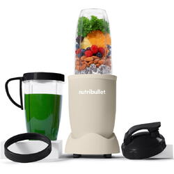 Blender Nutribullet Pro Mineral NB907MASN, 900 W, 1 viteza, 5 accesorii, cupe de 710 ml si 946 ml, capac To-Go, bej