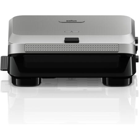 Sandwich-maker BRAUN SM5006, 800W, 2 seturi placi detasabile, invelis antiaderent premium, tava colectare grasime, argintiu-negru