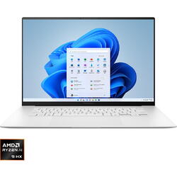 Ultrabook ASUS 16'' Zenbook S 16 OLED UM5606WA, 3K 120Hz, Procesor AMD Ryzen™ AI 9 HX 370 (24M Cache, up to 5.10 GHz), 32GB LPDDR5X, 1TB SSD, AMD Radeon 890M, Win 11 Pro, Scandinavian White