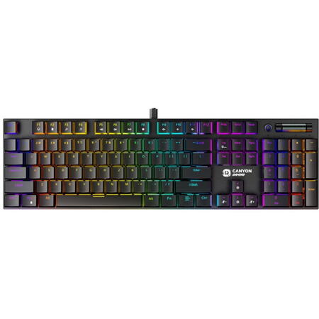 Tastatura Gaming Canyon GK-55 Cometstrike RGB MX Red Linear Switch Mecanica
