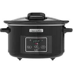 Slow cooker Crock-Pot CSC052X-01 Digital Hinged Lid, 4.7L, 220 W, Functie Pastrare la cald, Vas ceramica detasabil, Negru