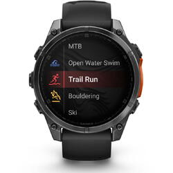 Smartwatch Garmin fenix 8, 47mm, AMOLED, Slate Gray, Black Silicone Band