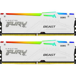 Memorie Kingston FURY Beast RGB White 64GB DDR5 6000MHz CL30 Dual Channel Kit