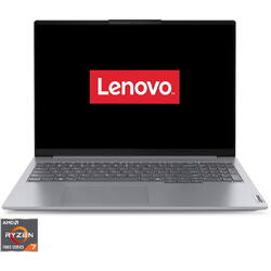 Laptop Lenovo 16'' ThinkBook 16 G7 ARP, WUXGA IPS, Procesor AMD Ryzen™ 7 7735HS (16M Cache, up to 4.75 GHz), 32GB DDR5, 1TB SSD, AMD Radeon 680M, No OS, Arctic Grey