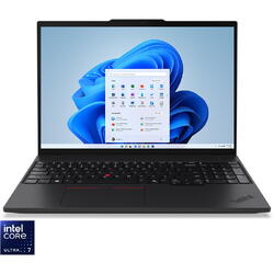 Laptop Lenovo 16'' ThinkPad T16 Gen 3, WUXGA IPS, Procesor Intel® Core™ Ultra 7 155U (12M Cache, up to 4.80 GHz), 16GB DDR5, 512GB SSD, Intel Graphics, Win 11 Pro, Black