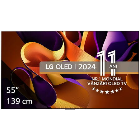 Televizor OLED LG evo OLED55G42LW, 139 cm, Smart, 4K Ultra HD, 100 Hz, Clasa F (Model 2024)