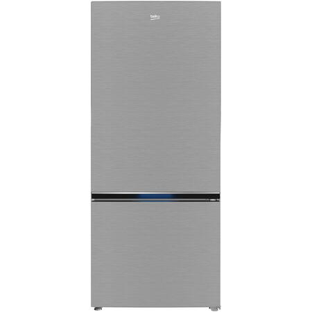 Combina frigorifica Beko B3RCNE594HXB, 551 l, No Frost, HarvestFresh, AeroFlow, Clasa E, Kitchen Fit, Compartiment 0°C, H 187 cm, Metal Look