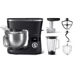 Philips Robot de bucatarie HR7962/21, seria 7000, 1000 W, 8 setari de viteza,Tehnologie ProKnead, Sistem de amestecare perfecta, carlige pentru aluat, paleta si tel, Castron de 5,5 l, Capac antistropire, Cronometru inteligent cu LED