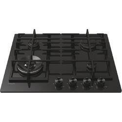 Plita incorporabila Candy CVFG6BF4PB, gaz, 4 zone de gatire, Negru