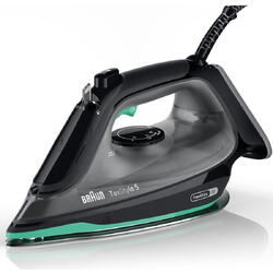 Braun Fier de calcat TexStyle 5 SI5277GR, 2700W, jet de abur 220g/min, abur variabil 0-50 g/min, talpa SuperCeramic, rezervor 300 ml, tehnologie FreeGlide, oprire automata, sistem antipicurare, negru/verde