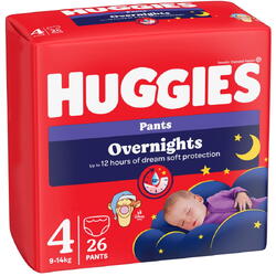 Scutece chilotel de noapte Huggies Overnights 4, 9-14 kg, 26 buc