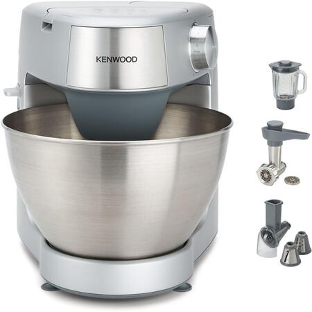 Robot de bucatarie KENWOOD Prospero+ KHC29A.M0SI, 1000 W, vas 4.3l, blender sticla 1.2l, masina de tocat, feliator cu 3 conuri, 3 accesorii patiserie, 6 trepte viteza, argintiu