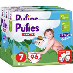 Scutece-chilotel Pufies Fashion&Nature, Marimea 7 Maxi, 17+ kg, 96 buc