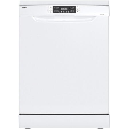 Masina de spalat vase Samus SDW614.8, 14 seturi, Latime 60 cm, 8 programe, Clasa energetica E, Afisaj electronic, Alb