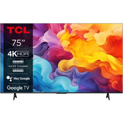 Televizor LED TCL 75V6B, 190 cm, 4K, Google TV, Amazon Alexa, Clasa E