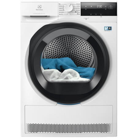 Uscator de rufe Electrolux EW7D385AE, Pompa de caldura, 8 kg, Clasa C, DelicateCare + Sensicare, Motor Inverter, Iluminare interioara tambur, Usa reversibila, Alb