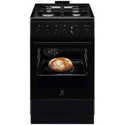 Aragaz Electrolux LKG504022K, Gaz, 4 arzatoare, Siguranta plita si cuptor, Autocuratare catalitica, Grill electric, Rotisor, 50 cm, Negru